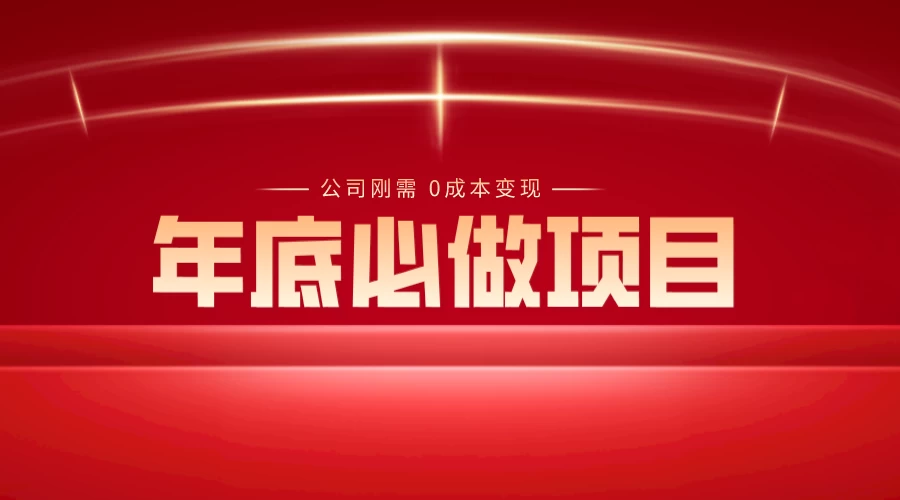 年底必做项目，每个公司的刚需，0 成本变现，日入 300+（揭秘） - 选优云网创