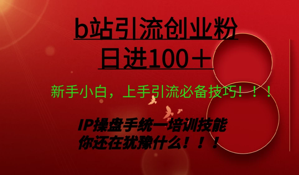 日引创业粉 100+ b 站全套打法【实操教学】不容错过 - 选优云网创