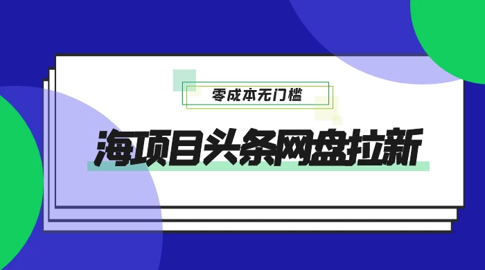 蓝海项目头条网盘拉新，日入 500+，零成本无门槛，多种玩法，放大引流 - 选优云网创