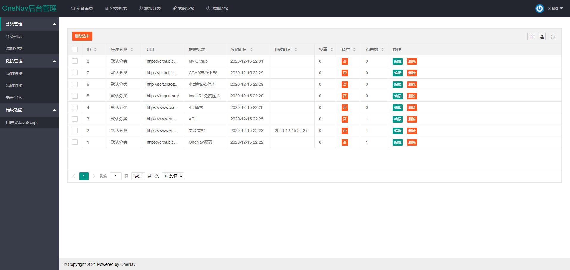 图片[4] - PHP+SQLite3 简约网址导航网站源码 - 选优云网创