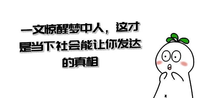 某公众号付费文章《一文惊醒梦中人，这才是当下社会能让你发达的真相》 - 选优云网创