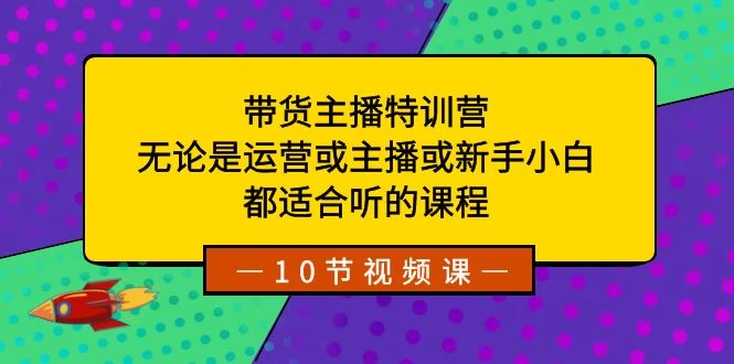 带货主播特训营：无论是运营或主播或新手小白，都适合听的课程 - 选优云网创