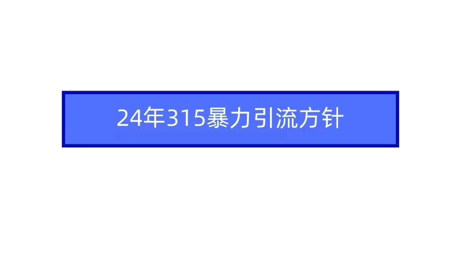 24年315暴力引流方针 爆款筛选让你快速热门+变现 - 选优云网创