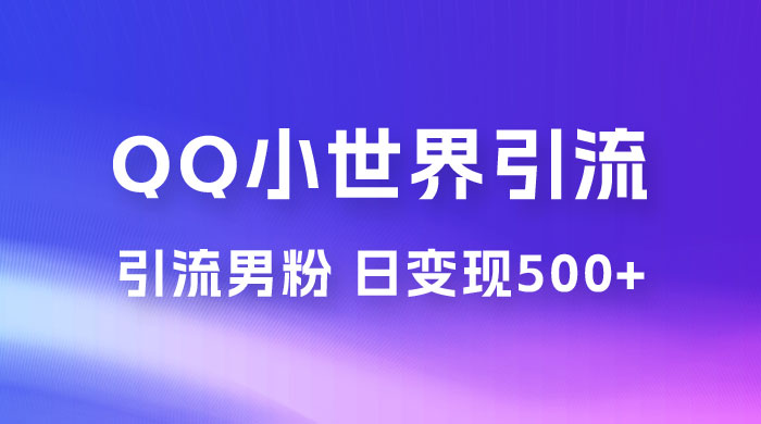 零投资无风险，小白易上手，QQ 小世界脚本引流男粉，日变现 500+ - 选优云网创