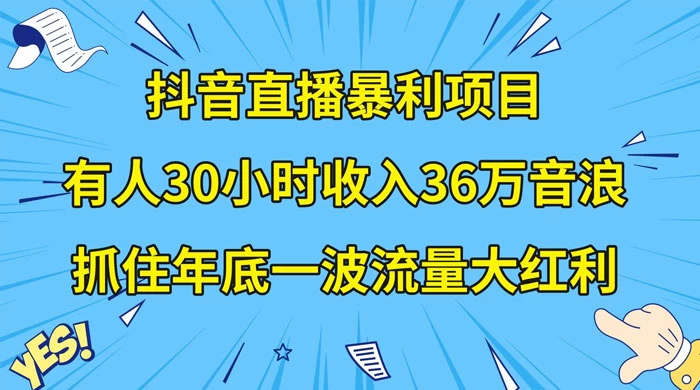 抖音直播暴利项目,有人 30 小时收入 36 万音浪,公司宣传片年会视频制作,抓住年底一波流量大红利 - 选优云网创