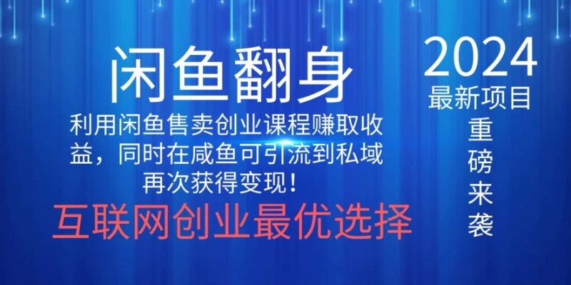 2024闲鱼翻身项目，暴力掘金，新人小白一看就会！（详细教程) - 选优云网创