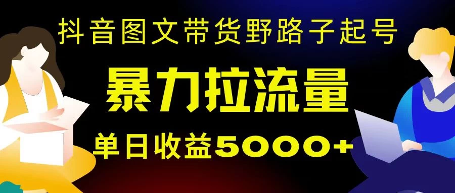 抖音图文带货暴力起号,单日收益 5000+,野路子玩法,简单易上手,一部手机即可 - 选优云网创