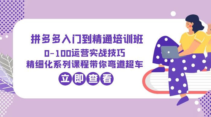 2023 拼多多入门到精通培训班： 运营实战技巧 精细化系列课带你弯道超车 - 选优云网创