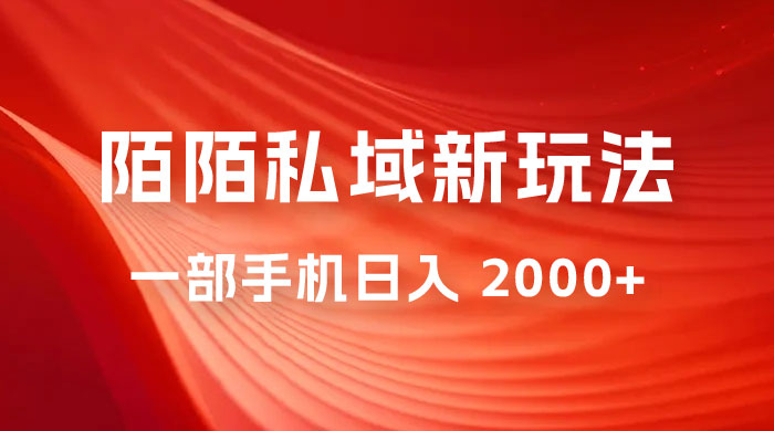 暴力项目，陌陌私域新玩法：一部手机日入 2000+ 很轻松 - 选优云网创