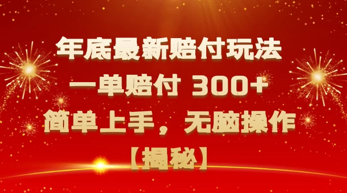 年底最新赔付玩法，一单赔付 300+，简单上手，无脑操作【揭秘】 - 选优云网创