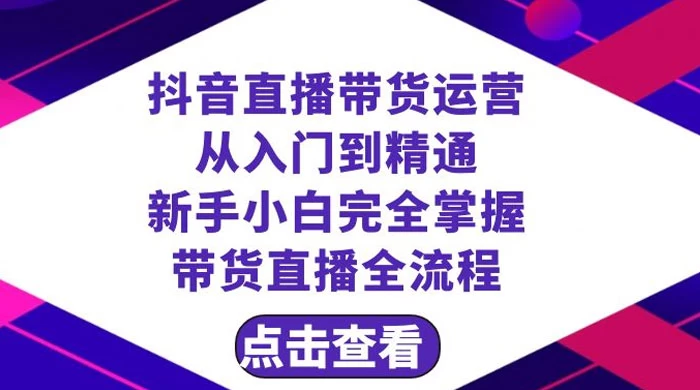 抖音直播带货，运营从入门到精通，新手完全掌握带货直播全流程（共 23 节） - 选优云网创