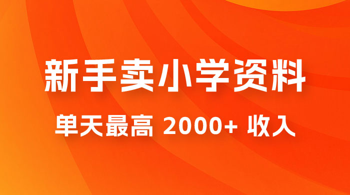 新手卖小学资料，单天最高 2000+ 收入，保姆级教程，详细拆解这套玩法 - 选优云网创