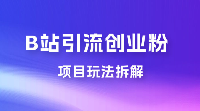 B 站引流日引流 100+ 创业粉项目拆解超简单 2 分钟上手 - 选优云网创
