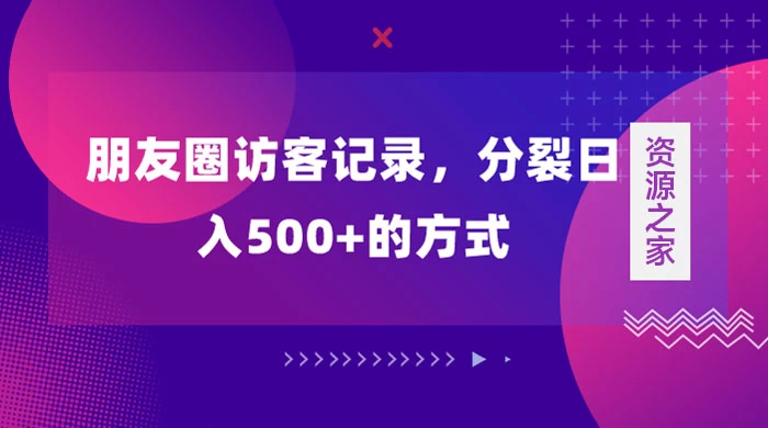 朋友圈访客记录，分裂日入500+，变现加分裂 - 选优云网创