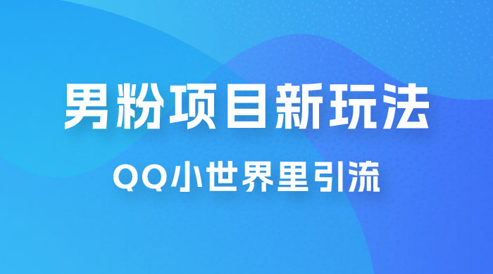 流量巨大的男粉项目新玩法，在 QQ 小世界里引流，一部手机即可操作 - 选优云网创