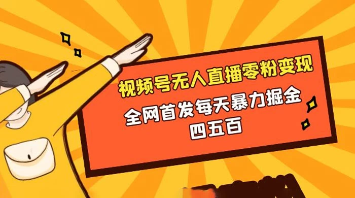 微信视频号无人直播零粉变现，全网首发每天暴力掘金四五百 - 选优云网创