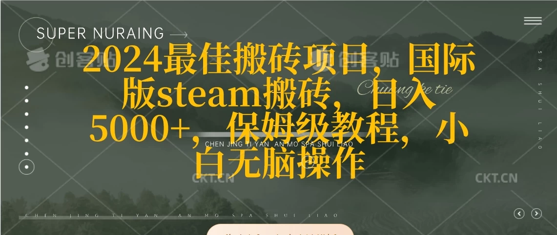 2024最佳搬砖项目,国际版steam搬砖,日入5000+,保姆级教程,小白无脑操作 - 选优云网创