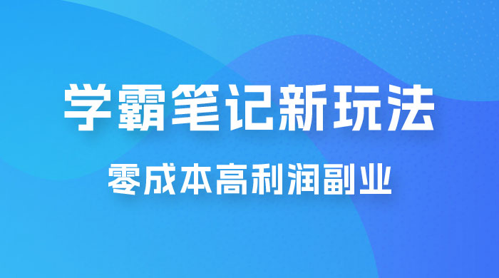 学霸笔记的新玩法：最近爆火的蓝海项目，零成本刚需的高利润副业 - 选优云网创