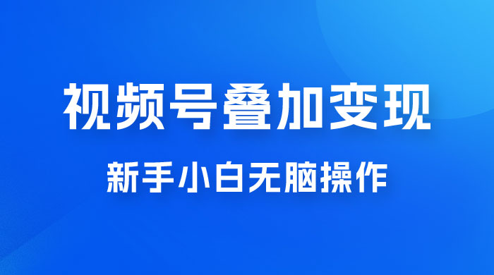 视频号叠加变现，新蓝海项目，新手小白无脑操作，日入600+ - 选优云网创
