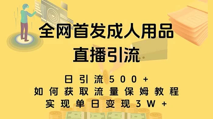 成人用品直播引流获客暴力玩法，单日引流500+，变现 3w+，保姆级教程 - 选优云网创
