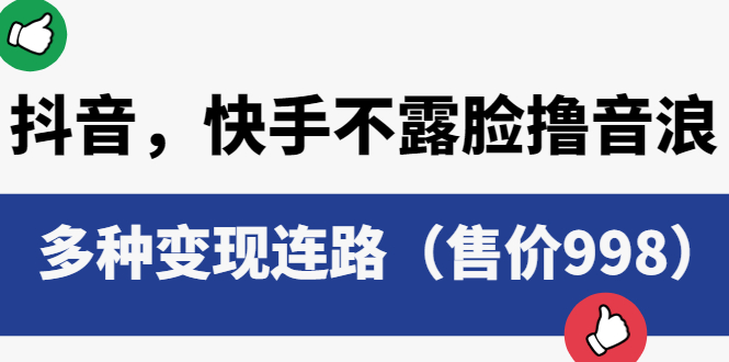 抖音，快手不露脸撸音浪项目：多种变现连路 - 选优云网创