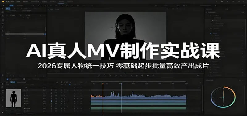 AI真人MV制作实战课:2026专属人物统一技巧,零基础起步批量高效产出成片 - 选优云网创