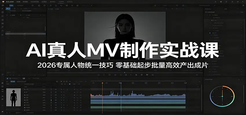 AI真人MV制作实战课：2026专属人物统一技巧，零基础起步批量高效产出成片 - 选优云网创