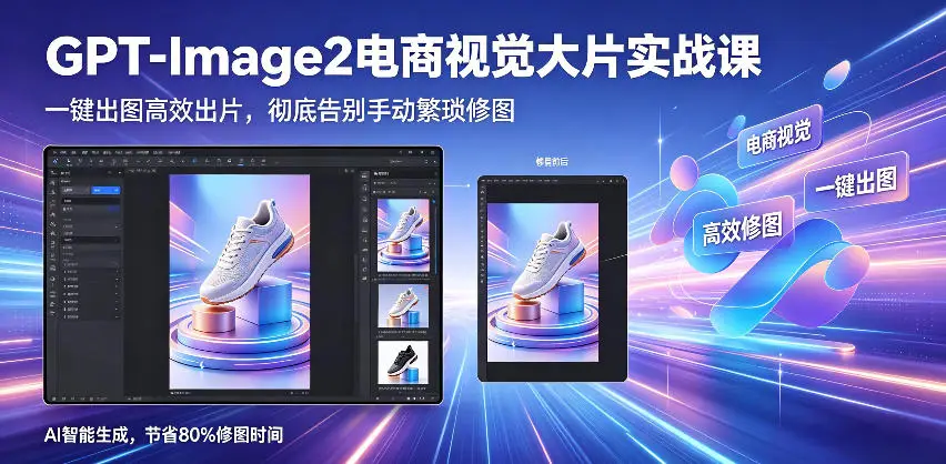 GPT-Image2电商视觉大片实战课，一键出图高效出片，彻底告别手动繁琐修图 - 选优云网创