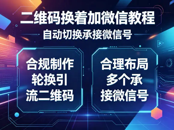 二维码换着加微信教程，自动切换承接微信号，合规制作轮换引流二维码，合理布局多个承接微信号 - 选优云网创