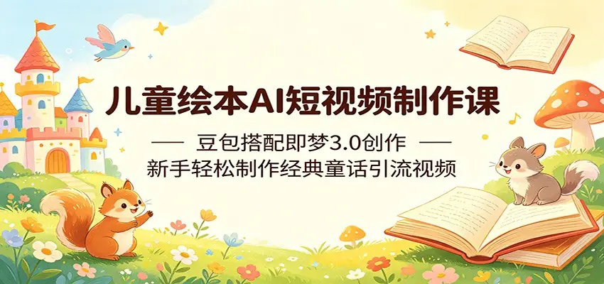 儿童绘本AI短视频制作课:豆包搭配即梦3.0创作,新手轻松制作经典童话引流视频 - 选优云网创