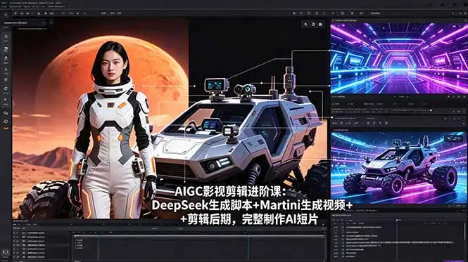 AIGC影视剪辑进阶课：DeepSeek生成脚本+Martini生成视频+剪辑后期，完整制作AI短片 - 选优云网创
