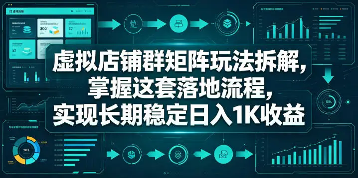 虚拟店铺群矩阵玩法拆解，掌握这套落地流程，实现长期稳定日入1K收益【揭秘】 - 选优云网创