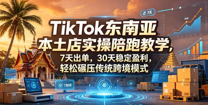 TikTok东南亚本土店实操陪跑教学，7天出单，30天稳定盈利，轻松碾压传统跨境模式(更新0516) - 选优云网创