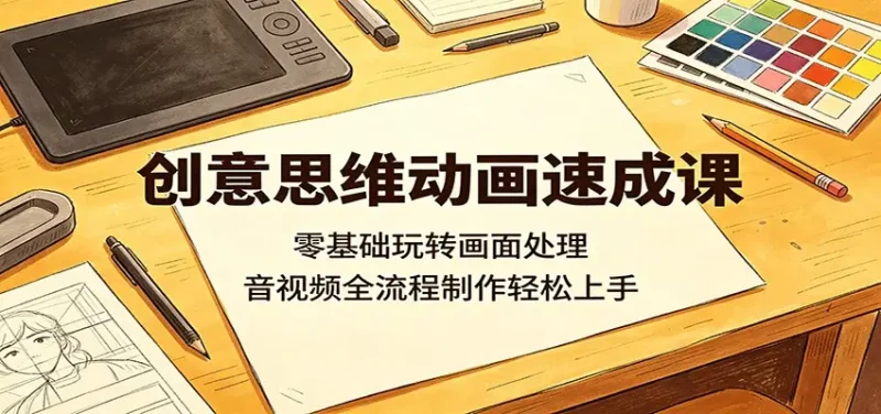 创意思维动画速成课:零基础玩转画面处理,音视频全流程制作轻松上手 - 选优云网创