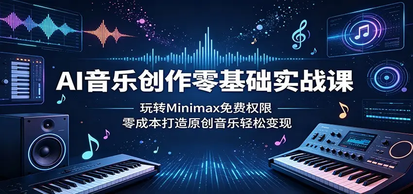 AI音乐创作零基础实战课：玩转Minimax免费权限，零成本打造原创音乐轻松变现 - 选优云网创