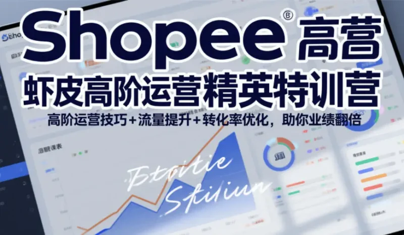 Shopee虾皮高阶运营精英特训营，高阶运营技巧+流量提升+转化率优化，助你业绩翻倍(更新26年5月) - 选优云网创