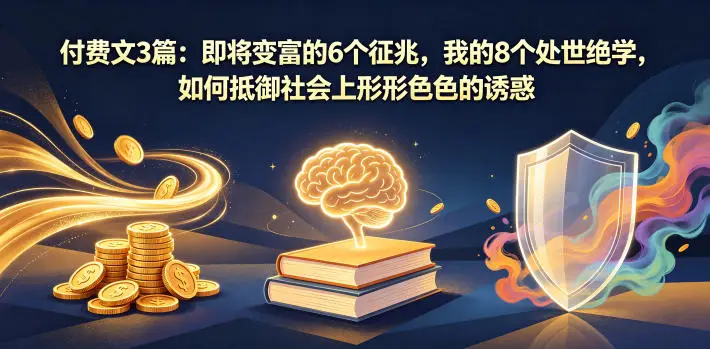 付费文3篇：即将变富的6个征兆，我的8个处世绝学，如何抵御社会上形形色色的诱惑 - 选优云网创
